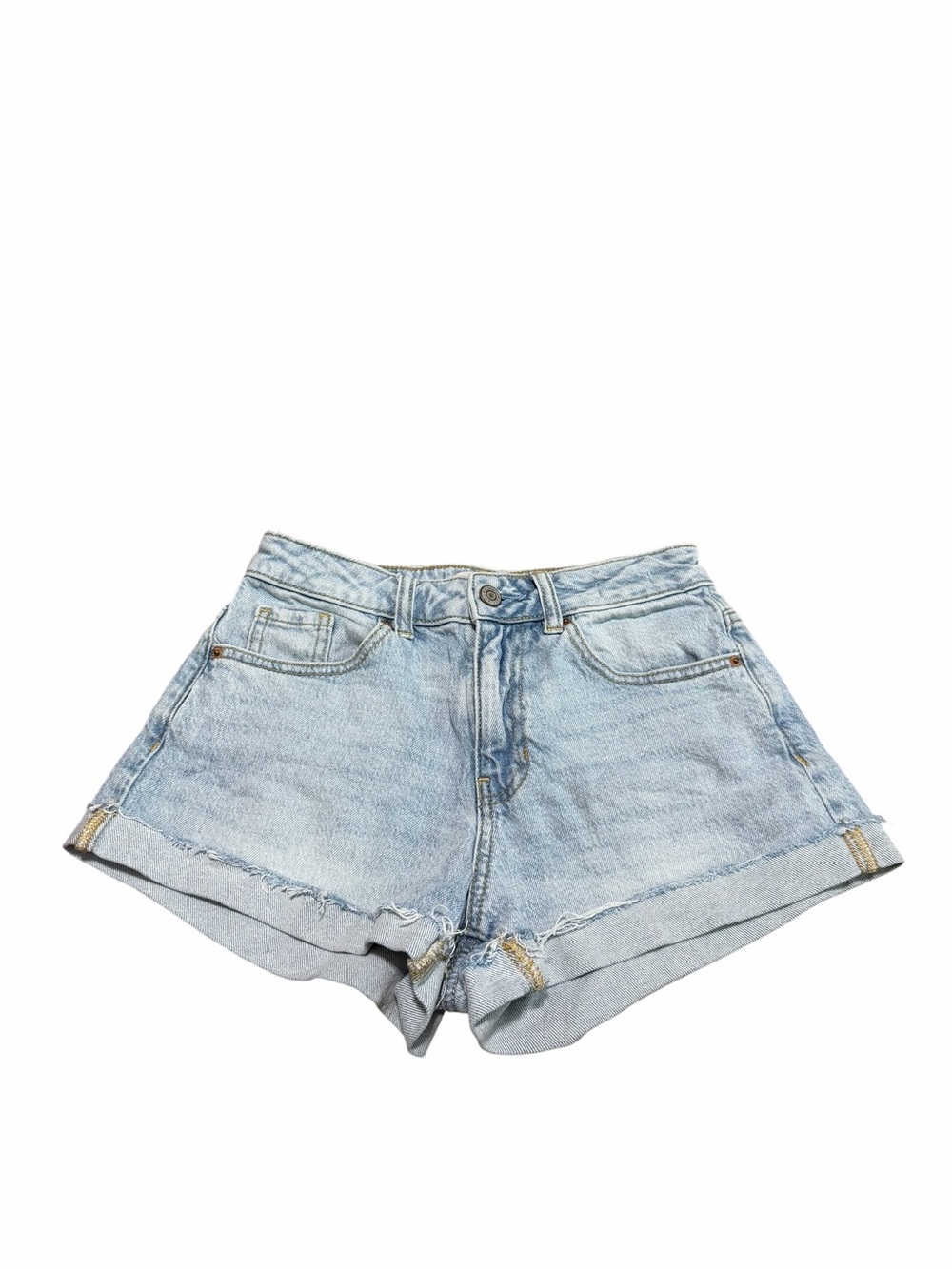 PacSun Women's Stretch Mom Short | Light Wash | High‎ Rise Cuffed Hem | Size 24